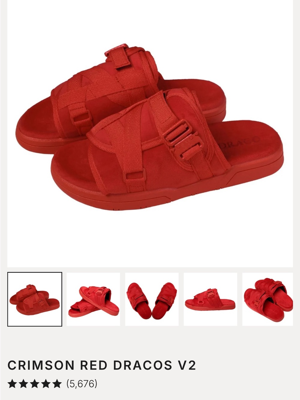 Crimson Red Dracos V2 Men's Slide Sandals Size 9-10